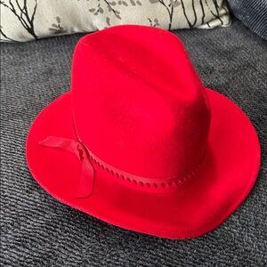 GEO W BOLLMAN RED 100% WOOL FELT VINTAGE  HAT  MADE IN USA